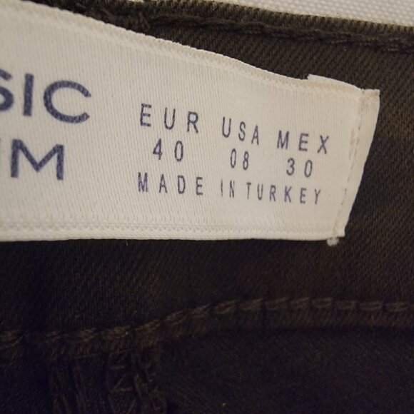 Zara Basic Z1975 Denim Dept Skinny Jeans Dark Camo Stretch Women’s‎ Size 8 EUC - Picture 7 of 10